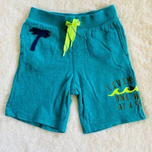 Gap Boy's Teal Cotton Pull-On Tropical Surfer Beach Shorts Size 3 Years